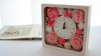 クラシカルピンク　花時計　プリザーブドフラワー